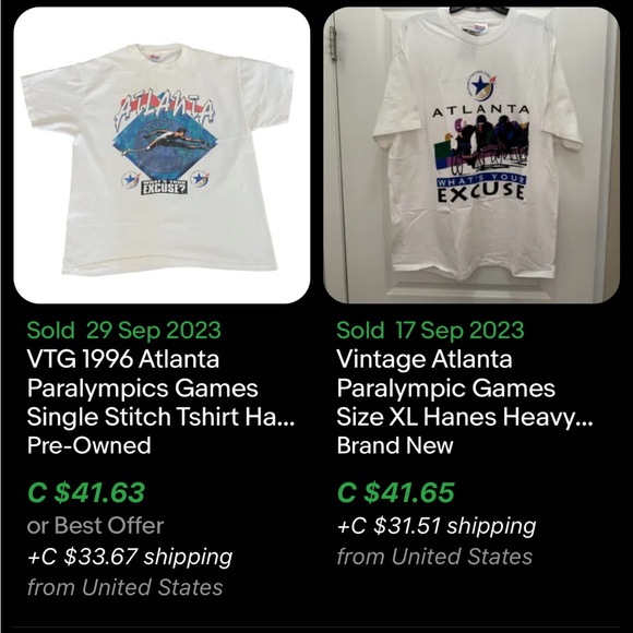 Vintage 1996 Atlanta Paralympic Games T-Shirt / New / Large - Picture 11 of 11